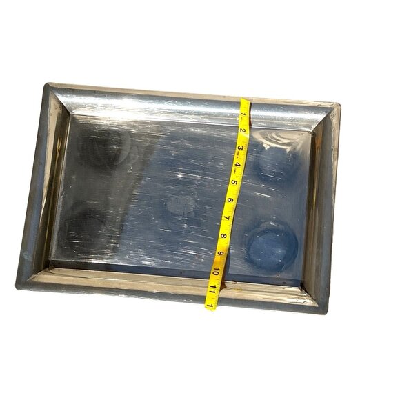 RECTANGULAR SILVER TONE SERVING TRAY - Picture 5 of 5